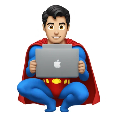 Superman using computer sticker