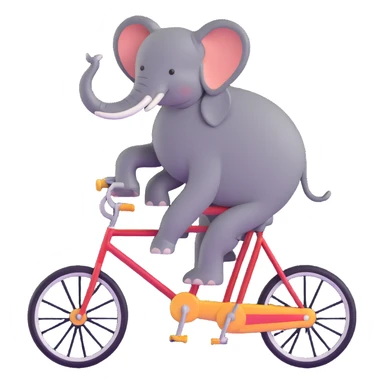 elephant riding a bicycle sticker