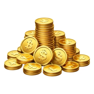 a lots of coins sticker