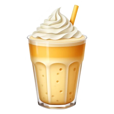 Cheese tea with frothy cream cheese topping and straw sticker
