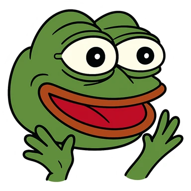 excited pepe the frog sticker