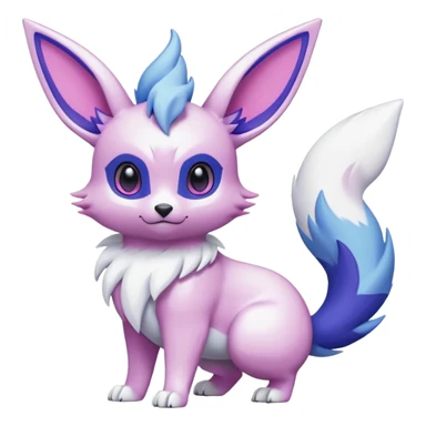 Frosty Albino Shiny White with Violet and Indigo and pink markings Eevee-Liepard-Zangoose-Pokémon-Digimon-Fakémon-fusion-hybrid-creature sticker