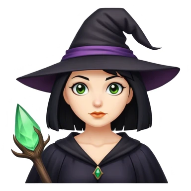 Witch with black bob  sticker