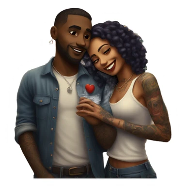 Romantic carnival date for beautiful tattooed couple sticker