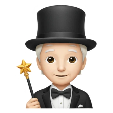 67 kid with a bowtie, a fancy hat and a wand sticker