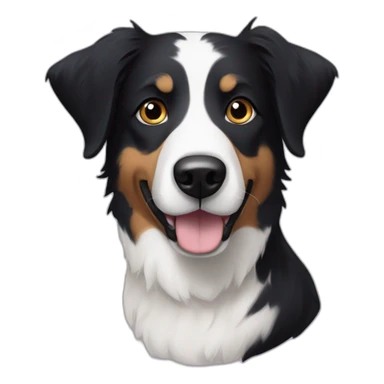 dog, short-hair, black-hair, white-chest, white-line-between-eyes, black-face, black-head, border-collie, mcnab sticker