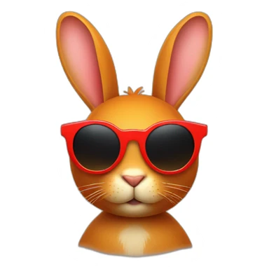 red rabbit with yellow round sunglasses sticker