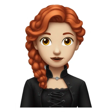 red-haired girl in gothic outfit sticker