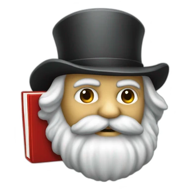 Karl Marx with a red book sticker