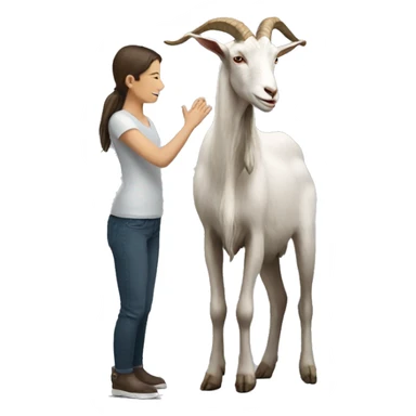 Goat standing on a person sticker