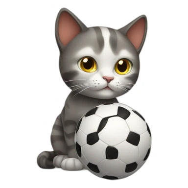 cat standing soccer ball sticker