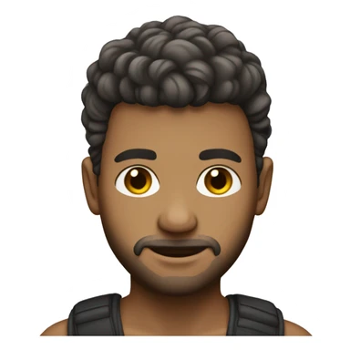 haire-haired male portrait solo, white skin sticker