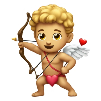 Cupid firing his heart bow sticker