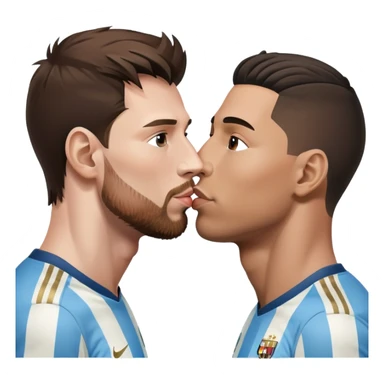 messi and ronaldo kiss sticker
