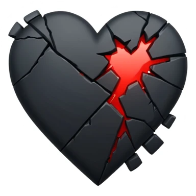 BLACK BROKEN HEART sticker