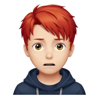 Wolf Anime Boy scared red hair sticker