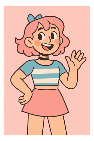 cute femboy with a smile sticker