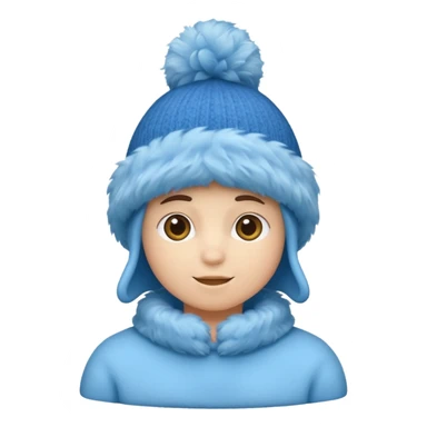 blue fluffy hat(just hat) sticker