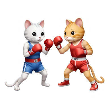 Cat fighting mouse in boxing ring sticker