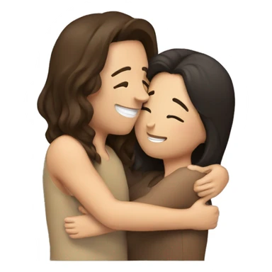 Brunette couple hugging lovingly kiss sticker