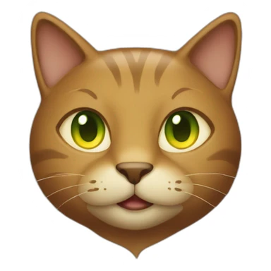 brown cat with yellow eyes and a green hood that smiling sticker