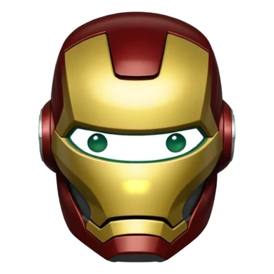 Deep brown and deep green and cream yellow Iron man helmet sticker