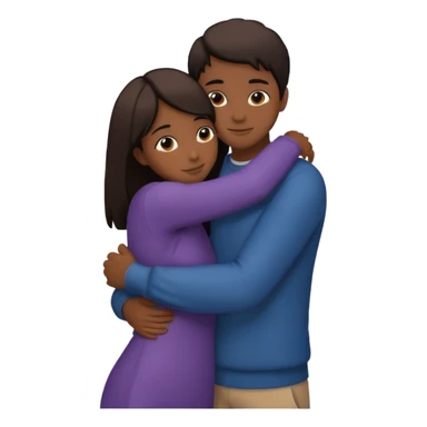 Two people comforting the other. They are facing each other. Silhouette only.  sticker