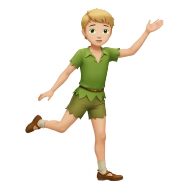 Left foot Up head into neck Peter pan sticker