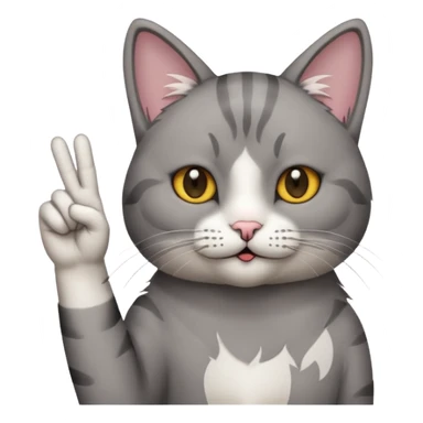 Cat giving peace sign sticker