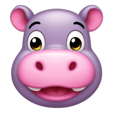 cute pink hippo showing his tongue outside sticker