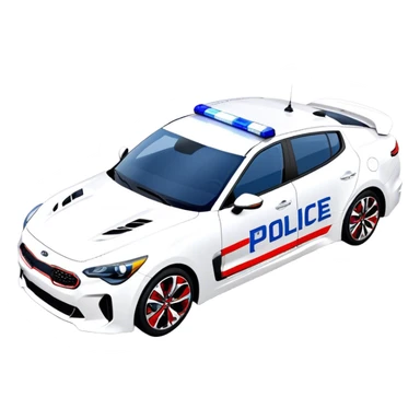 Police Car - Kia Stinger (Model Year: 2018) (Iconic Colour: White with blue and red markings) sticker