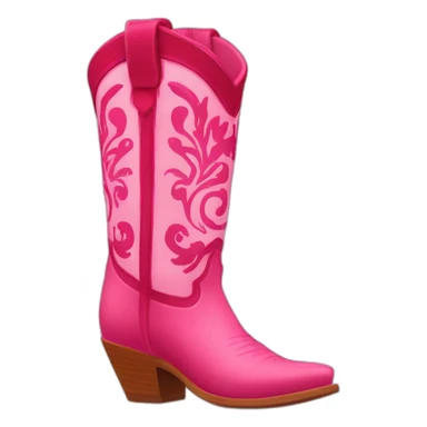 Pink santiag boot originally with red pattern sticker