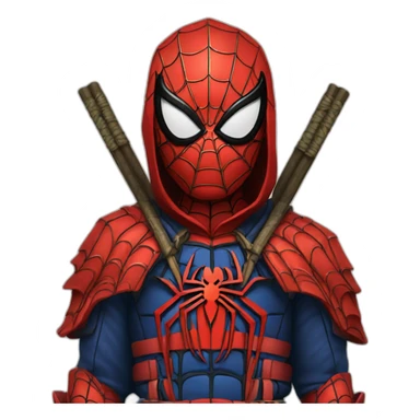 Spiderman in samurai suit sticker