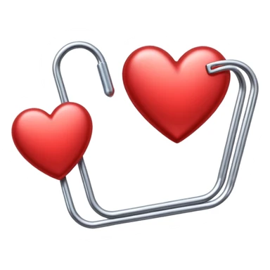 paper clip and heart on top sticker
