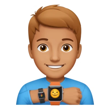 Young person wearing a smartwatch sticker