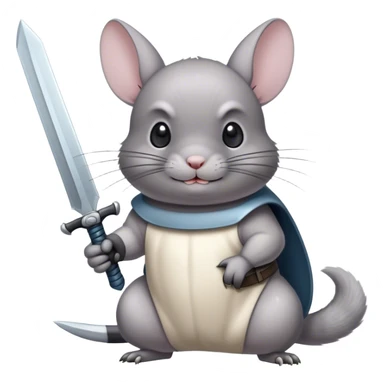 Chinchilla with a buster sword sticker