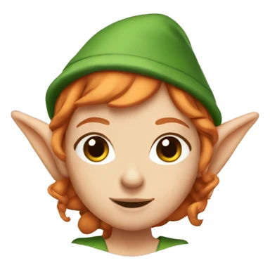 elf girl with ginger hair and pointy ears  sticker