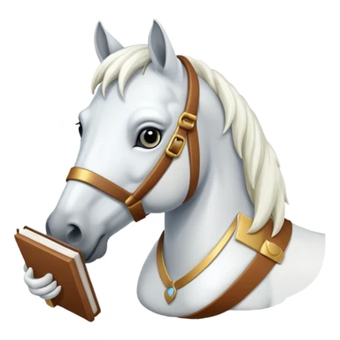  white horse with book sticker