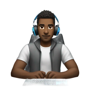 the man with gaming computer sticker