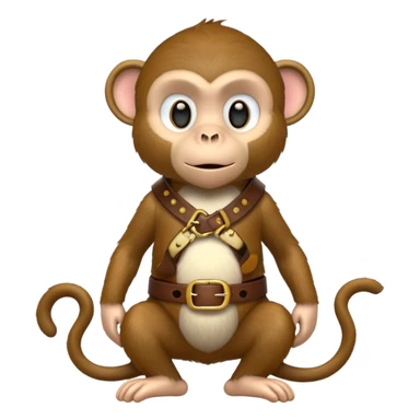 Monkey with a belt sticker