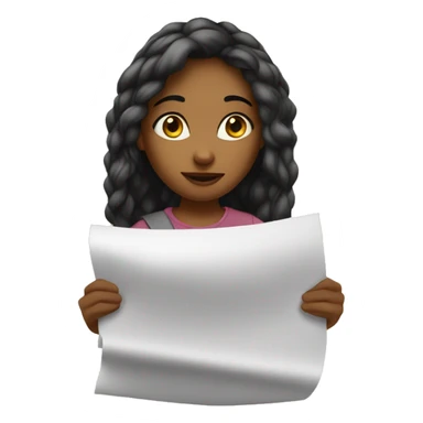 an idian girl that hold a paper that is write alicia carré sticker