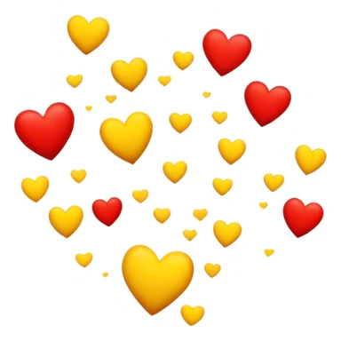 Yellow and red hearts sticker