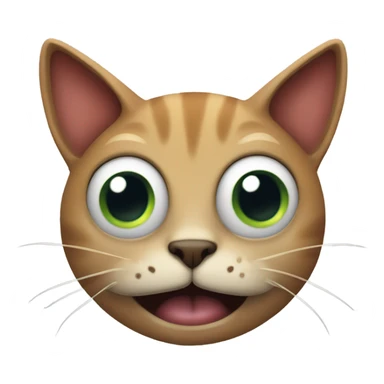 cat with cartoonish demon eyes extreme smile sticker