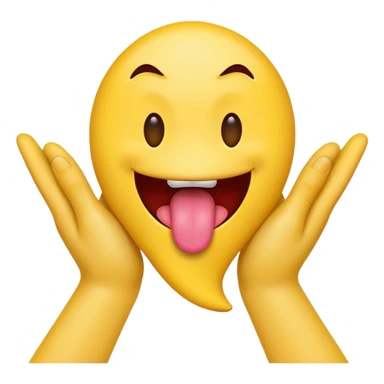make an emoji with a tounge sticking out with hands  sticker