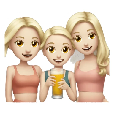 3 pale skinned girls at happy hour sticker