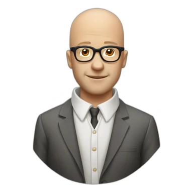 bald barry tegg with glasses and collar shirt sticker