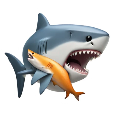 A shark eating a fish sticker