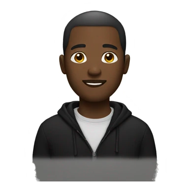 a black man standing in a black sweater  sticker