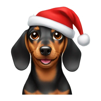 Dashund with Christmas hat sticker