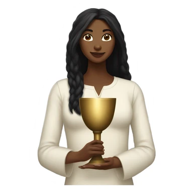 Black haired tall woman holding the holy grail  sticker